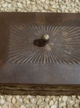 coffret , boite en fer blanc , vintage