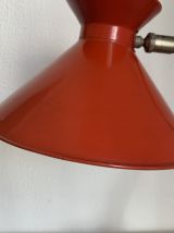 Lampe vintage 1960 bureau diabolo rouge cardinal - 45 cm