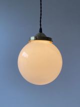 PAIRE D’ANCIENNES  SUSPENSION EN OPALINE 18 CM VINTAGE