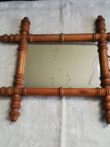 Petit miroir bois façon bambou 