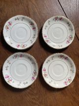 4 petites assiettes fleuries Orchies.