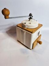 Moulin à grain café peugeot Frères Vintage blanc 1950