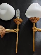 appliques mains flambeaux vintage