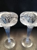 Paire de bougeoirs cristal 