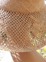 CAPELINE CHAPEAU VINTAGE RETRO PAILLE T 57 QUASI NEUF