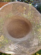 CAPELINE CHAPEAU VINTAGE RETRO PAILLE T 57 QUASI NEUF