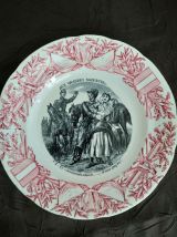 Assiettes parlantes, porcelaine Gien