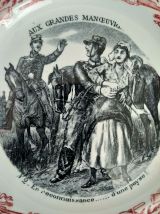 Assiettes parlantes, porcelaine Gien