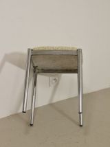 Tabouret aux pieds chromés tissu jacquard casamance