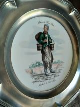 Assiette porcelaine et étain