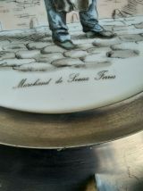 Assiette porcelaine et étain