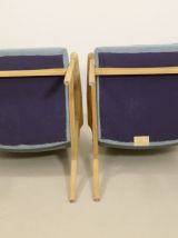 Paire de fauteuils vintage année 60 en hêtre