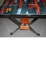 Table basse carreaux céramique années 70 - piètement inox 