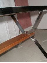 Table basse carreaux céramique années 70 - piètement inox 