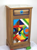 Chevet rénové peint main- unique