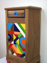 Chevet rénové peint main- unique