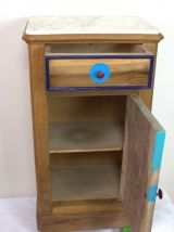 Chevet rénové peint main- unique