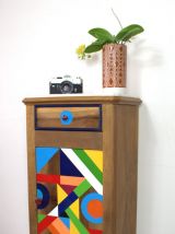 Chevet rénové peint main- unique