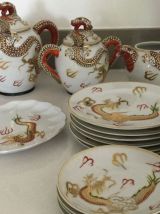 Service à thé porcelaine  décor dragon