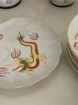 Service à thé porcelaine  décor dragon