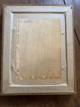 Peinture à l huile sur bois,  iris rouges.