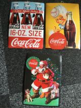 Lot de 3 plaques Coca-Cola 