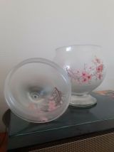 Bonbonnière. Pâte de Verre. Branches Fleuries. 27X16cm.