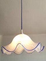 Suspension en verre bleu tacheté 1970