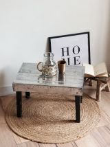 Table bout de canapé vintage industriel