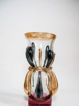 Vase Ion Tamaian vintage en verre soufflé, Roumanie