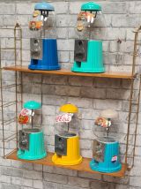 duo de distributeur   jelly belly  ,alu et verre  , turquois