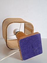 Lampe de chevet bois et cannage 