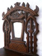 étagère  en bois  avec miroir , vintage