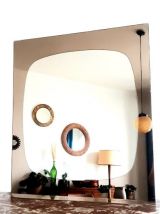 Miroir mural vintage verre fumé, Angleterre,  1970 
