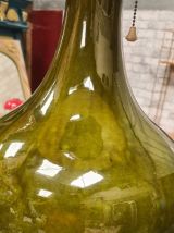 tres grande lampe enceramique vert  vernisée   1970  avec so