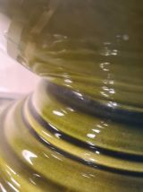 tres grande lampe enceramique vert  vernisée   1970  avec so