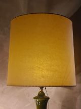tres grande lampe enceramique vert  vernisée   1970  avec so