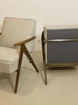 Paire de fauteuils vintage design année 60 en chêne. Réf / A