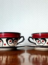 Paire de tasses en faïence Saint Jean de Bretagne 