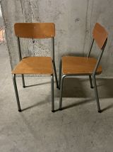 Paire de chaises d’écolier années 80