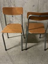 Paire de chaises d’écolier années 80