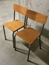 Paire de chaises d’écolier années 80