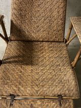 Chaise longue en rotin années 40