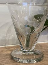 Set de 4 verres à vin blanc en verre gravé
