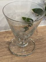 Set de 4 verres à vin blanc en verre gravé