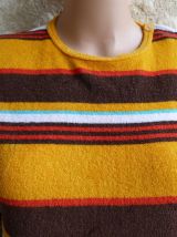 vintage 70s pull coton éponge taille 36/38