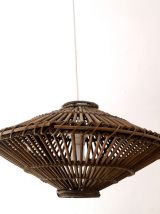 Suspension en rotin vintage , vers 1970 