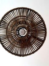 Suspension en rotin vintage , vers 1970 