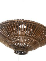 Suspension en rotin vintage , vers 1970 