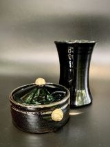 Boîte vintage avec bouton en bronze 